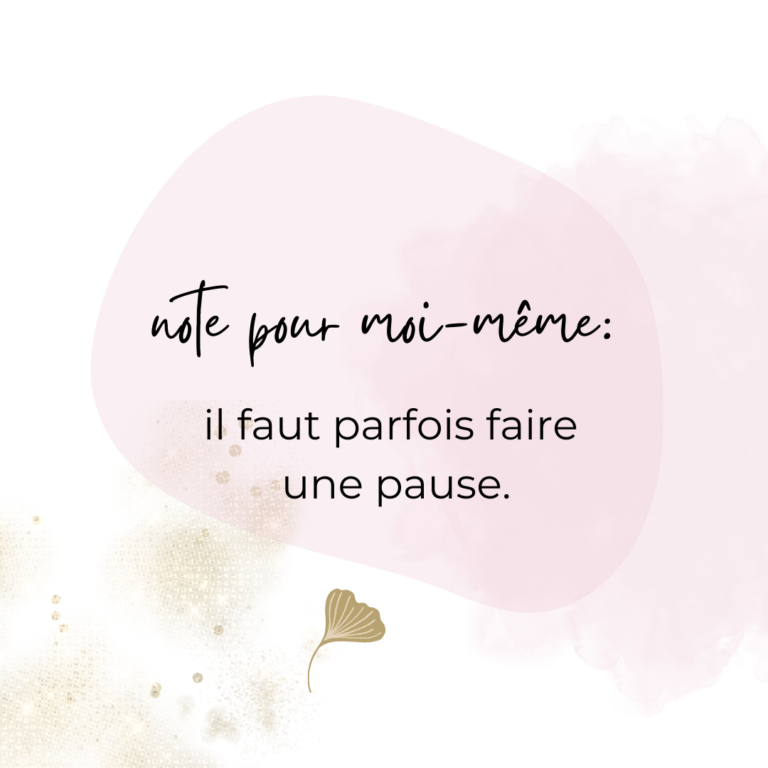 Il faut parfois faire une pause